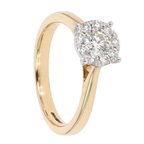 18ct Yellow Gold 050ct Diamond Cluster Ring Ramsdens Jewellery