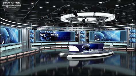 Digital 4k 8k 3d Rendering Virtual Tv Studio Green Screen Background