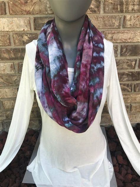 Infinity Scarf Hand Dyed Scarf Purple Scarf Fall Scarf Rayon Etsy