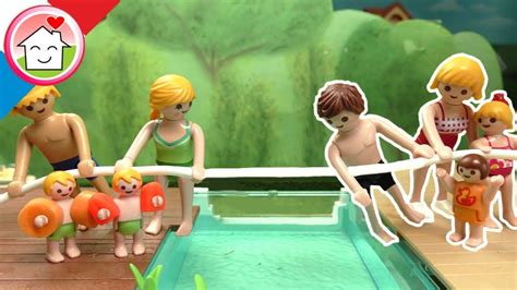 Playmobil en francais La fete a la piscine- quelle famille va gagné