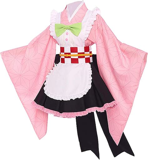 N A Kamado Nezuko Maid Maid Maid Maid Kimono Cosplay Costume Dress Women Uk Health