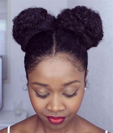 New age bun hairstyles for natural hair for black women. 35 Gorgeous Natural Hairstyles For Medium Length Hair