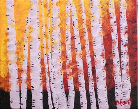 From My Last Class In Acrylic Painting Autumn Birch Trees 2014 Acrylic