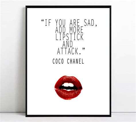 Coco Chanel Print Lips Printable Art Cc Quote Wall Art