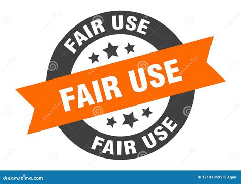Fair Use Sign Fair Use Round Ribbon Sticker Stock Vector
