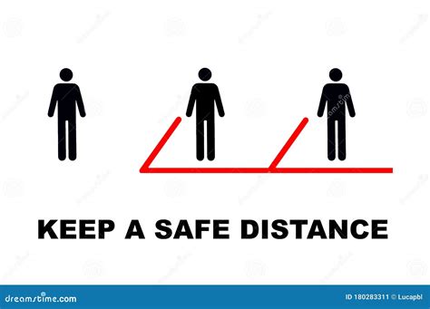 Keep A Safe Distance Warning Sign Stock Illustration Illustration