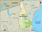Geographical Map of New Hampshire and New Hampshire Geographical Maps