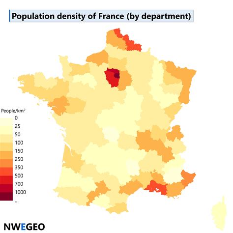 France Map Population Density Nwegeo