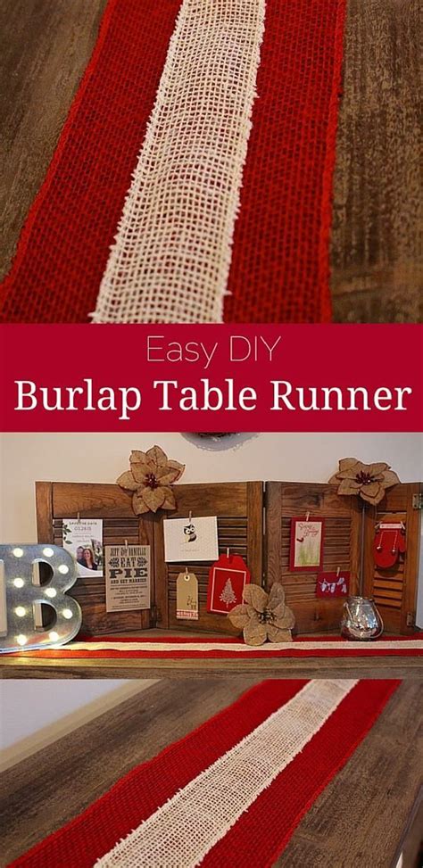 Easy Diy Burlap Table Runner Christmas Table Decorations