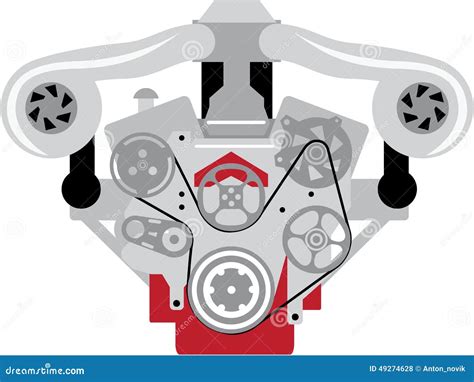 Car Engine Turbo Symbol Concept In Cartoon Illustration Vector