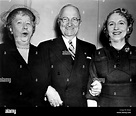 Former U.S. President Harry Truman (center), with wife Bess Truman ...