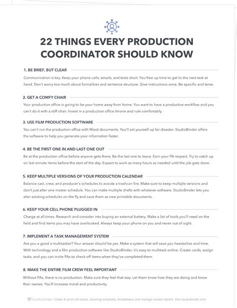 22 Things Every Working Production Coordinator Should Know