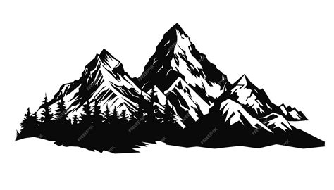 Premium Vector Mountain Silhouette Vector Icon Rocky Peaks Mountains