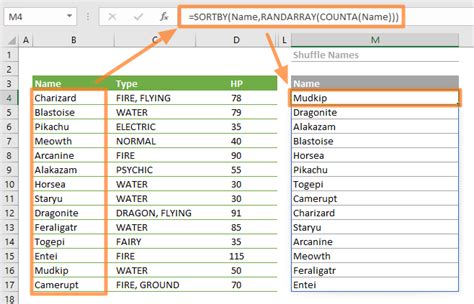 How To Random Sort In Excel Using Dynamic Array Functions