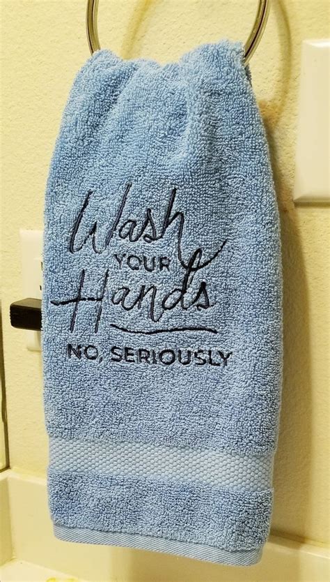 Wash Your Hands Towel Etsy