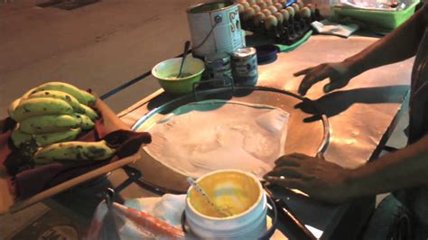 Thai Street Food How To Make Banana Roti Youtube