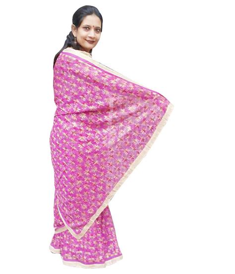 Shraddha Sinha Pink Chiffon Saree Buy Shraddha Sinha Pink Chiffon