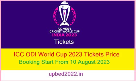 Icc Odi World Cup 2023 Tickets Price Out Check India Vs Pakistan 14th