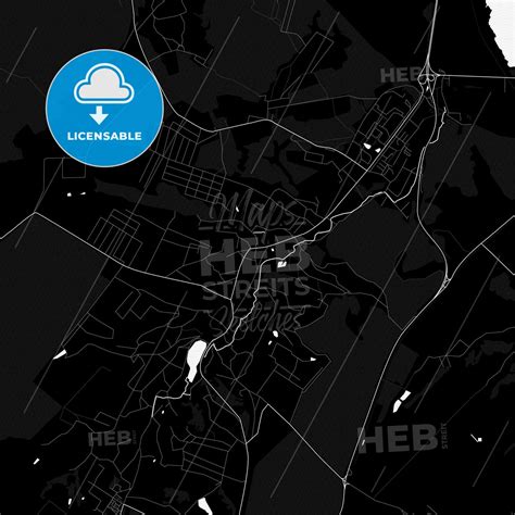 Obukhiv, Ukraine PDF vector map black and white - HEBSTREITS