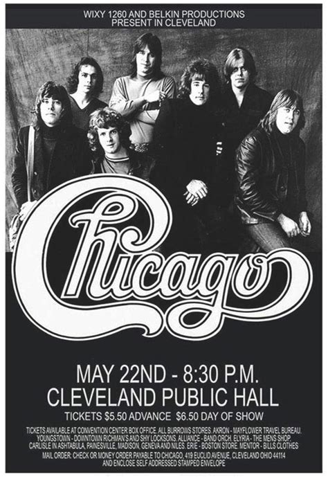 Chicago 1971 Cleveland Chicago The Band Music Concert Posters