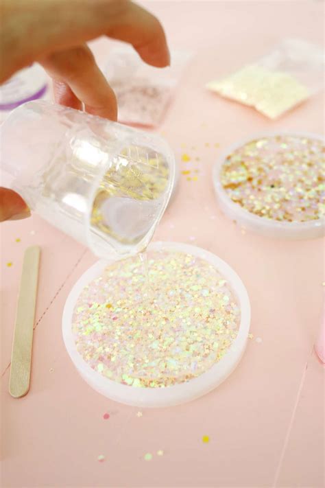 Acrylic Glitter Coaster Diy A Beautiful Mess Bloglovin