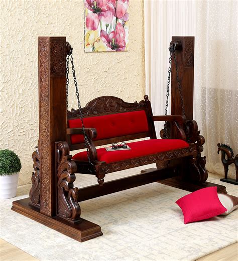 Buy Avan Solid Wood Swing With Chain In Provincial Teak Finish At 6