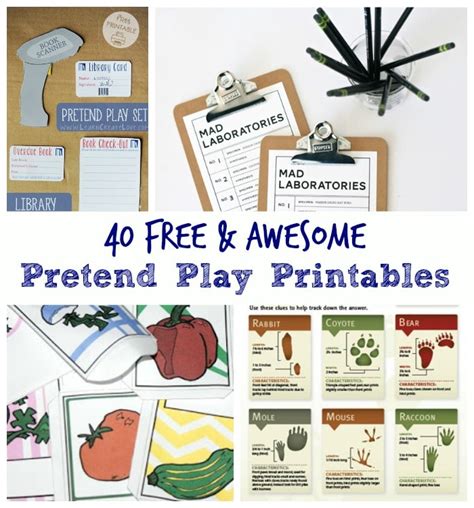 40 Free Pretend Play Printables