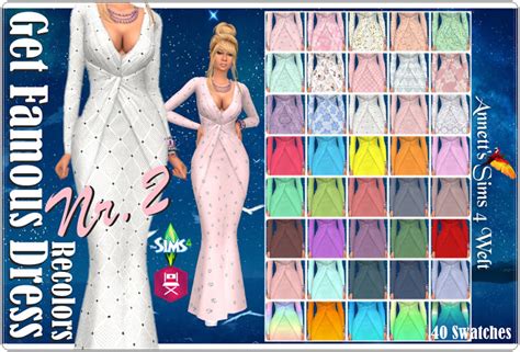 Get Famous Dress Nr 2 Recolors At Annetts Sims 4 Welt Sims 4 Updates