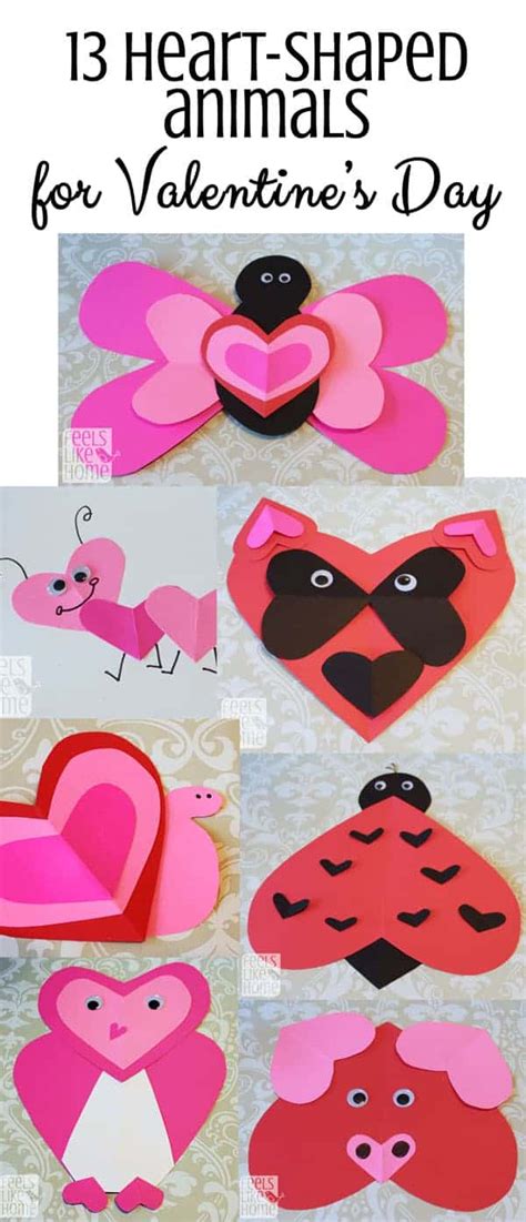Valentines Day Heart Animal Crafts For Kids Feels Like Home
