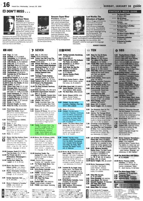 Classic TV Listings - TV History - Media Spy
