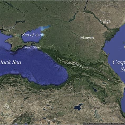 Current Map Of Caspian Sea Black Sea Connecting Straits And Main
