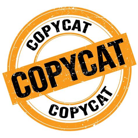 Copycat Text Written On Orange Black Round Stamp Sign Stock