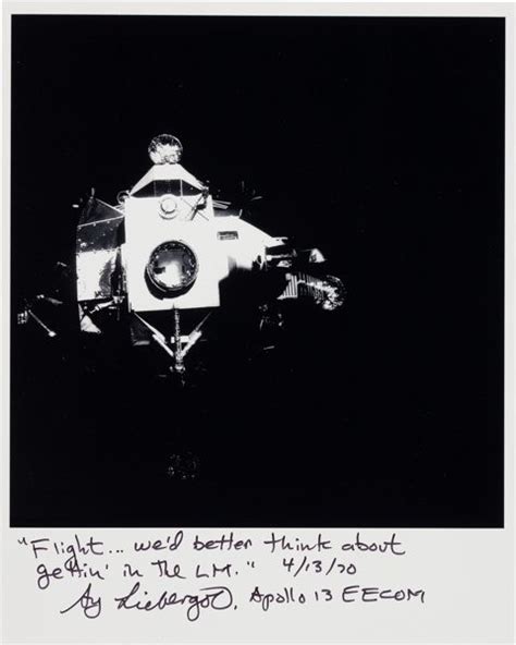 Apollo 13 Lunar Module Aquarius Photo Signed Sy Liebergot