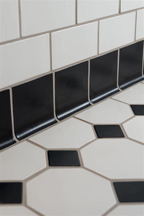 Black And White Octagon Bathroom Tile Semis Online