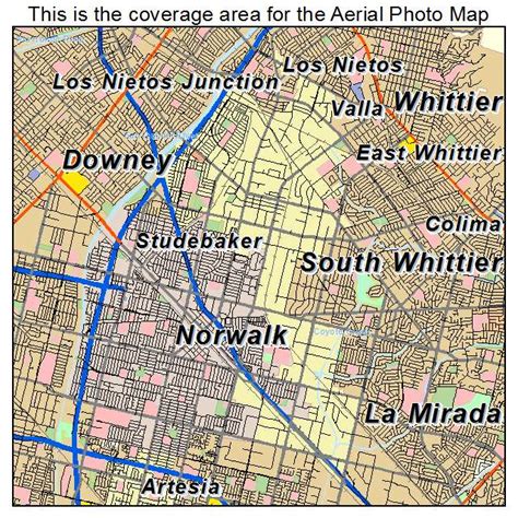 Aerial Photography Map Of Santa Fe Springs Ca California