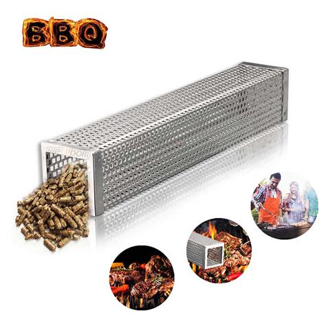 Pellet Smoker Tube12 Perforated Stainless Steel Bbq Smoke Generator To Add Smoke Flavor To