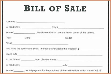 Simple Bill Of Sale Template For Car Foryoujolo