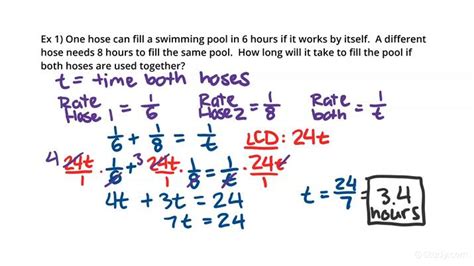 How To Solve A Word Problem Using A Rational Equation Algebra Study Com
