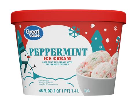 Great Value Ice Cream Holiday Peppermint 48 Fl Oz