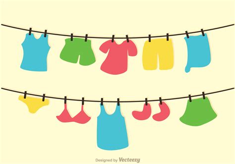 Underwear Line Drawing ~ Washing Line Clothes Clipart Vector Illustration Laundry Vecteezy