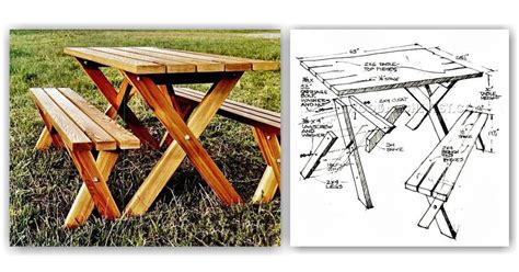 Picnic Table Plans Woodarchivist