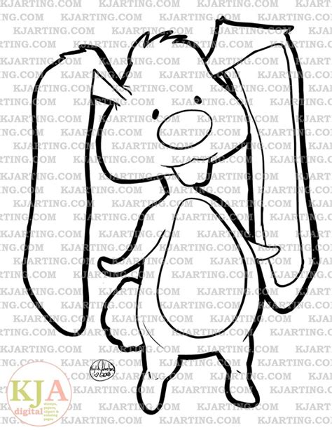 Flop Eared Bunny Lineart Printable00301 Kjarting Kja Etsy