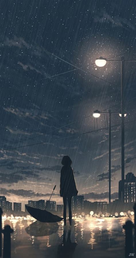 Rain Night Anime Scenery Wallpaper Anime Wallpaper Hd