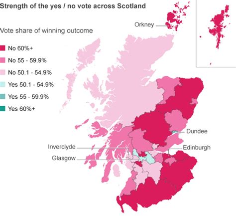 In Maps How Close Was The Scottish Referendum Vote BBC News