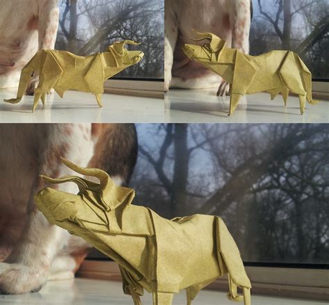 Origami Bull By Roodborst Origami Bull Designed And Folded Flickr