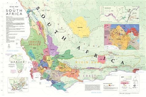 Wine Map Of South Africa De Long