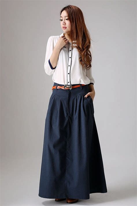 A Line Maxi Skirt Linen Skirt Long Linen Skirt Gray Skirt Etsy Uk
