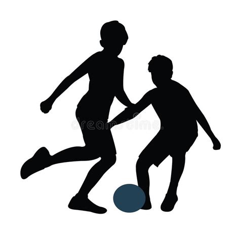 Two Boys Playing Football Stock Illustrations 146 Two Boys Playing