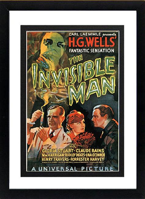 Hg Wells Classic The Invisible Man Book Cover Framed Poster Etsy