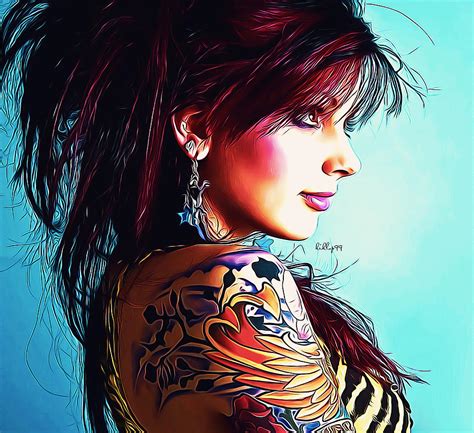 Tattoo Girl Digital Art By Nenad Vasic